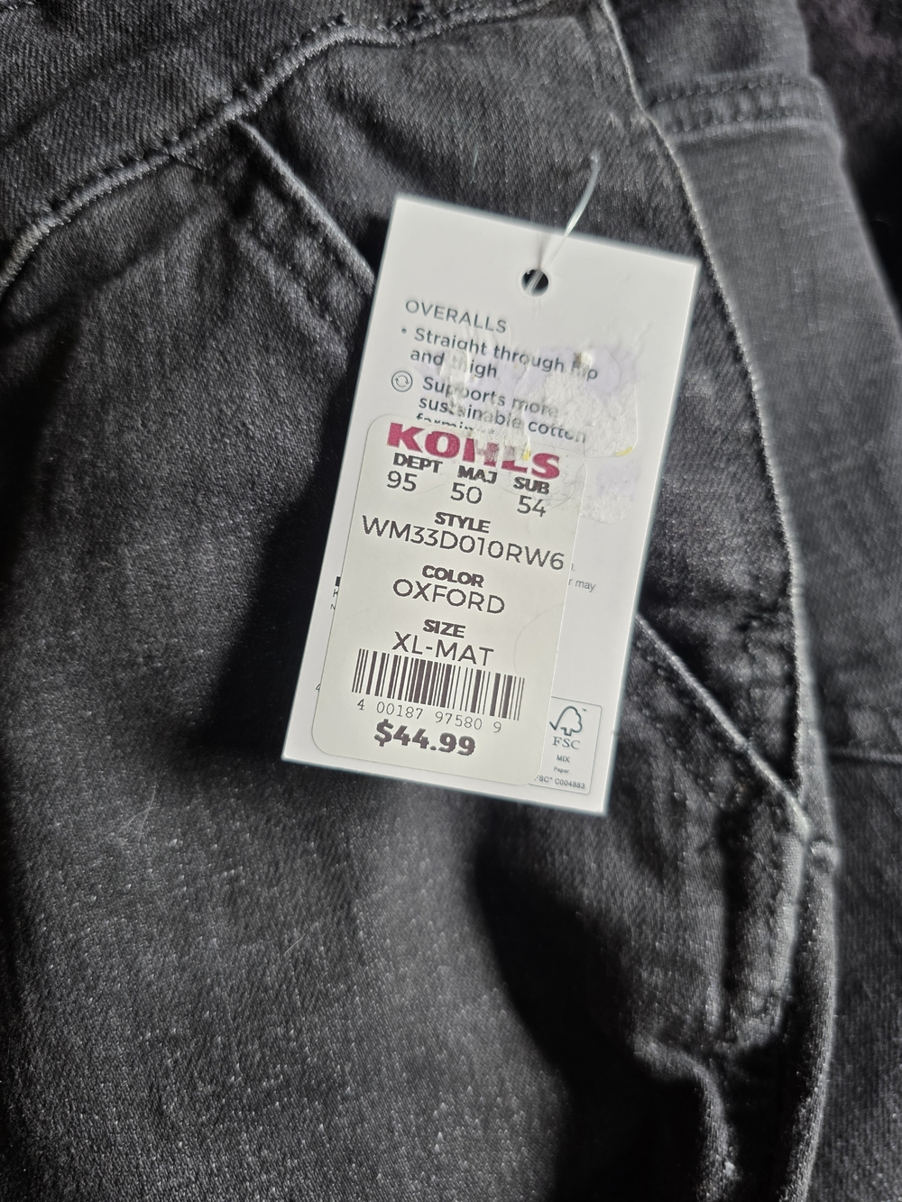 NWT Sonoma Maternity Black Denim Overalls XL Adjustable Bib Straight Leg - Picture 5 of 7